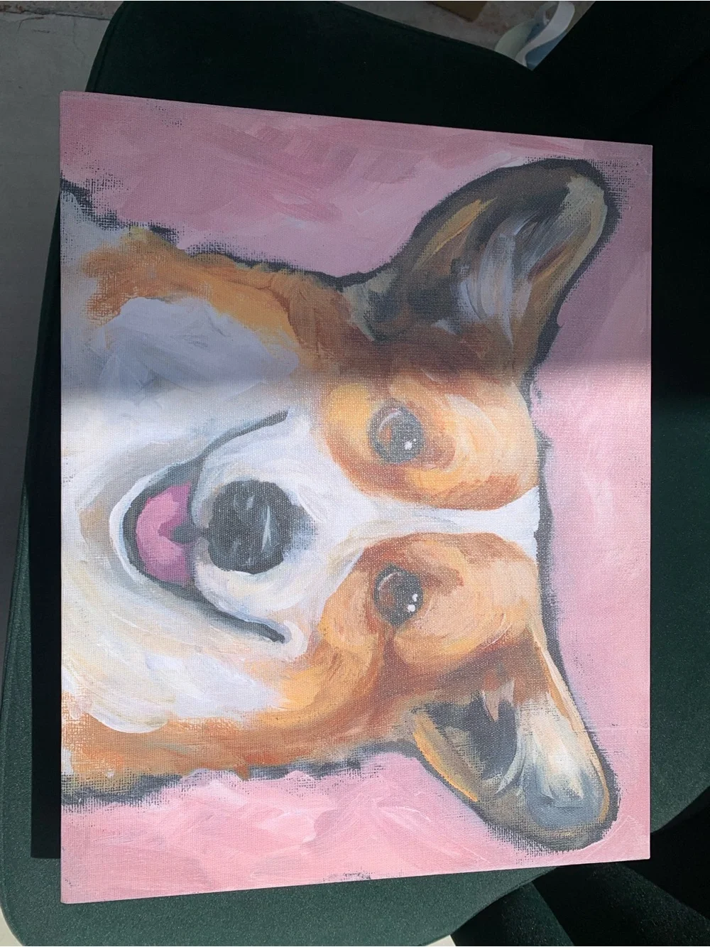 Pink & Brown Corgi Lindsey Barckolz